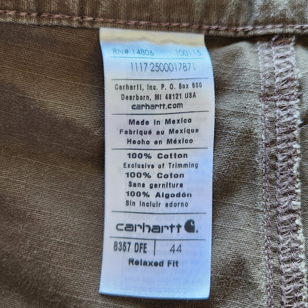 Carhartt "Cotton Ripstop Cargo Work Short" B357 Dark Brown | Men's Size 44 - Picture 7 of 10